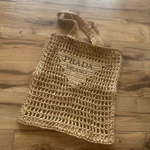 Raffia style beach bag